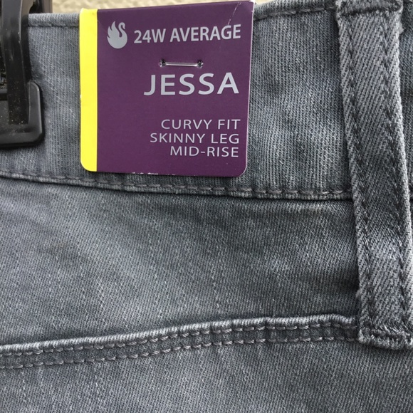 Gloria V Womens JEANS Plus 24W Gray Skinny Stretch - Picture 5 of 8